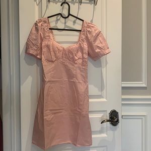 Puff sleeve mini dress - dusty pink